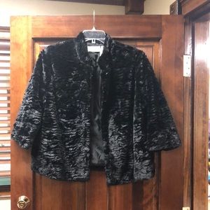 Alfred Dunner, 14p black faux fur jacket